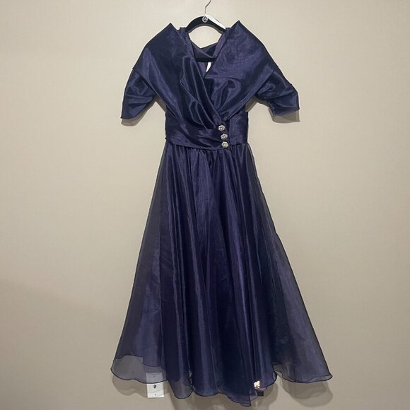 Vintage Watters & Watters Royal Purple Cocktail Dress, Size 4 - Picture 2 of 10